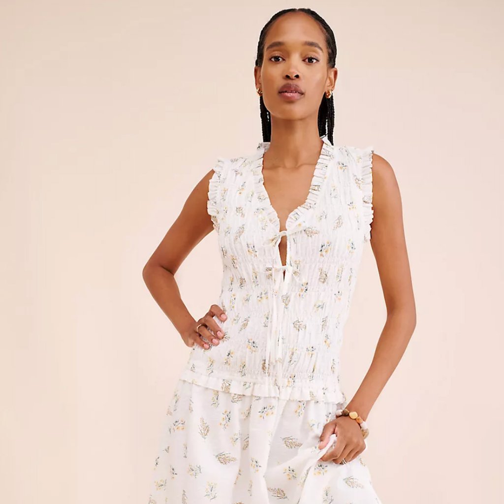 Nwt: Rails Dion Floral Smocked Midi Dress